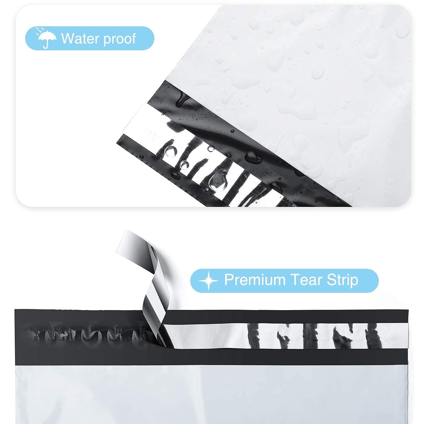 Fuxury 900 Pcs 24x24" Poly Mailers,Waterproof Mailing Envelopes for Clothing, Strong Adhesive Poly Shipping Postage Bags for Small Business(White)