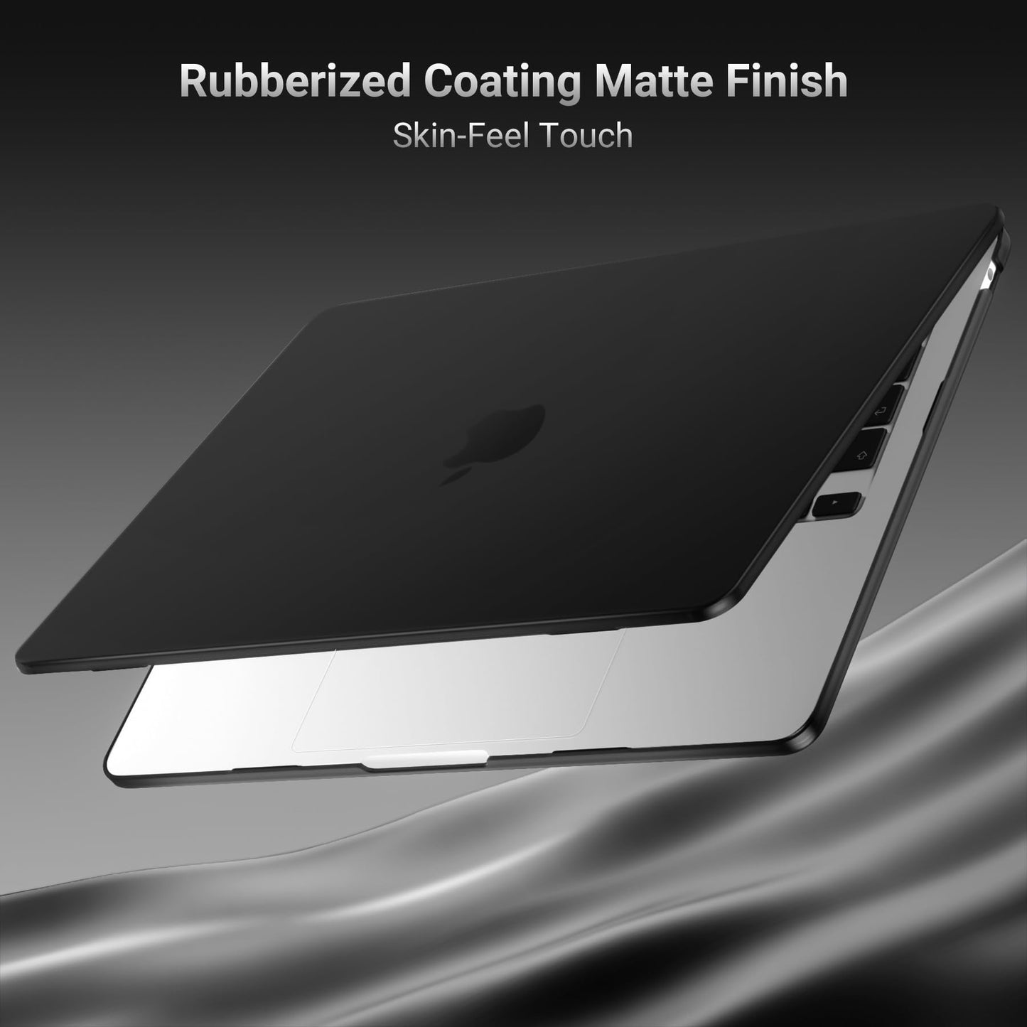 MOSISO Compatible with MacBook Air 13 inch Case M5 2026 M4 2025 M3 M2 2024-2022 A3449 A3240 A3113 A2681, Hard Shell&Keyboard Cover&Screen Film&Webcam Cover for MacBook Air 13.6 inch Case, Black