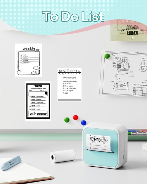 HiHTV Sticker Printer - Mini Sticker Maker Machine with 3 Roll Tapes, Classroom Must Haves Bluetooth Portable Inkless Printpods Pocket Printer for Kids Study Notes, Anatomical Diagrams, Photos, Gift