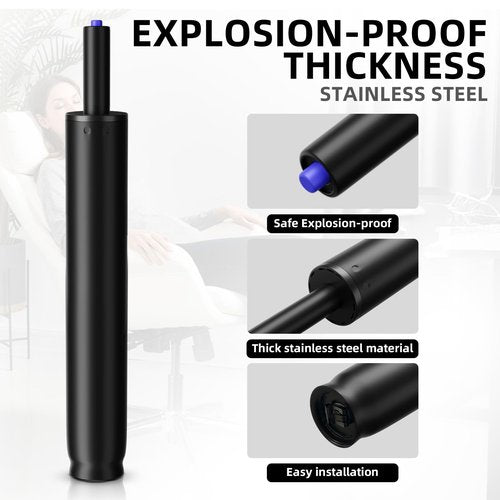 Sytopia Office Chair Cylinder Replacement, Heavy Duty Pneumatic Gas Lift, Desk and Gaming Chairs, Universal Fit, 14.6 to 22.2 Inch
