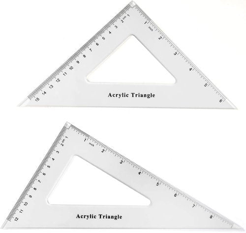 Coopay Triangle Ruler Set - Large 30/60 & 45/90 Degree Hollow Design for Precision Drawing
