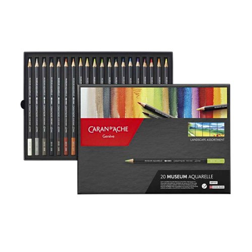 Caran D'ache Museum Aquarelle Pencil Sets Landscape Set of 20 Colours (3510.420)