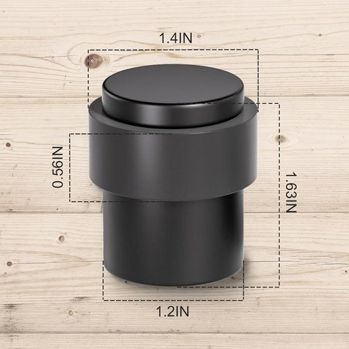 SANATO 10Pcs Black Door Stopper Floor Mounted with Black Rubber, Cylindrical 304 Stainless Steel Made
