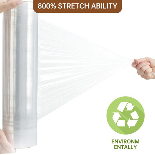 Stretch Wrap Roll 20" x 1,500ft, 80 Gauge – Clear Plastic Wrap for Moving, Packing, Pallet & Furniture – Heavy Duty Shrink Wrap Alternative, Industrial Strength Stretch Film (4 Rolls/Case)
