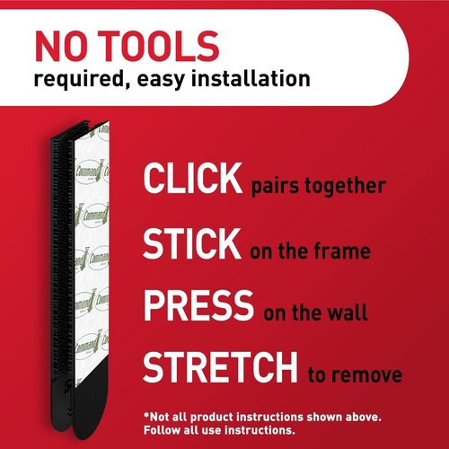 Command 20 lb XL Heavyweight Picture Hanging Strips - Damage-Free, No Tools Required, Black Adhesive (16 Strips)