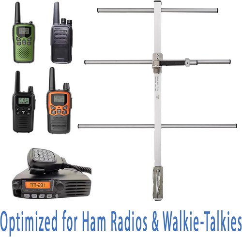 GMRS Yagi Antenna - High Gain 7dBi Outdoor Dual Band 400-470MHz for Ham Radio & Walkie Talkies