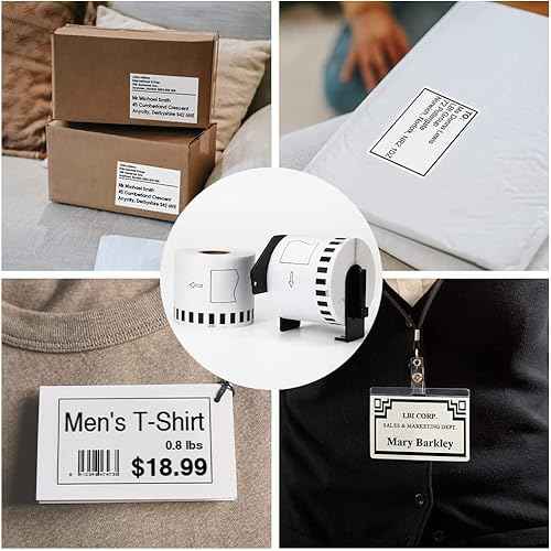 MarkDomain DK-22205 (2.4" X 100 Ft.) Continuous Length Label Paper Roll, Compatible Brother DK 2205 (62mm x 30.4m) Use with Brother QL-550 QL570 QL-800 QL 820NWB Label Printer, 10 Rolls