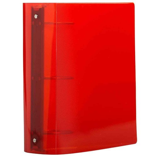 JAM PAPER Plastic 3 inch Binders - Assorted 3 Ring Binders (Red, Blue, Green & Orange) - 4/Pack