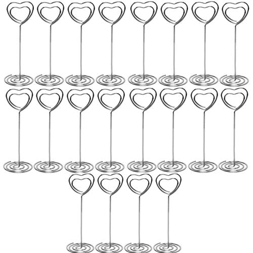 Wedding Table Numbers Holder – YQBOOM 20 Pack 3.35 inch Name Card Holder Place Card Holder Photo Holder Clips Note Photo Picture Memo Stand – Silver