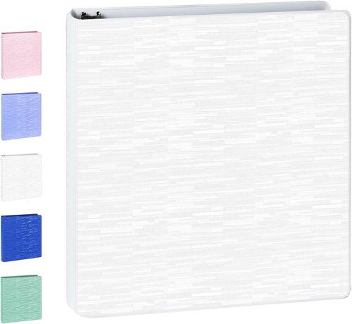 POPRUN 1-Inch 3-Ring Binder - Extra Durable PVC-Free Organizer Holds 225 Sheets | White