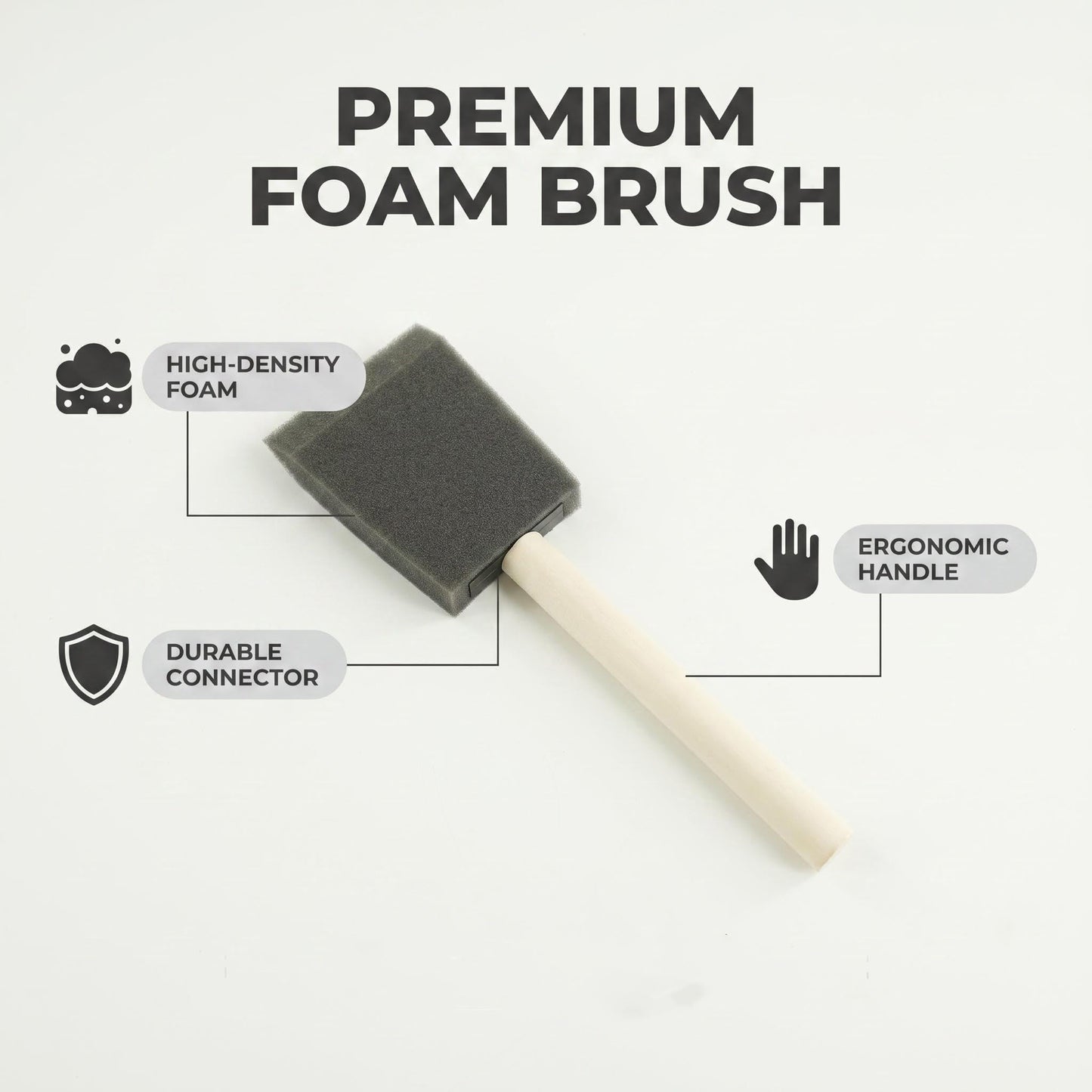 Fewanland Poly Foam Brushes 21pcs, Sponge Brushes, High Density Foam Paint Brush for Painting, Staining, Paint Sponges (1", 2", 3", 4")