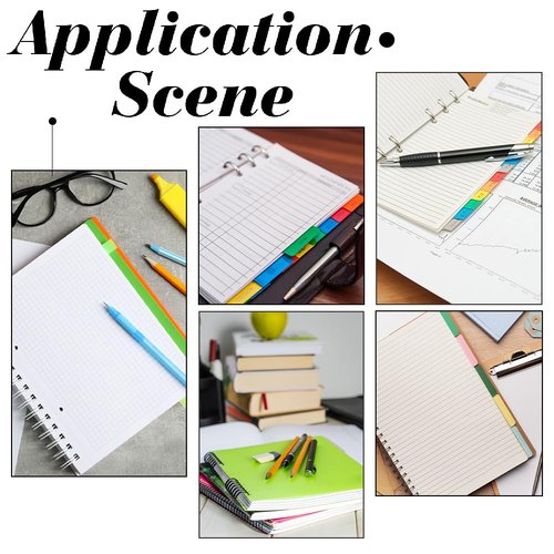 SUPERFINDINGS 20 Pcs Binder Dividers 5 Color Tab Dividers for 9 Ring Binder 29.5x24cm B5 Notebook Index Divider Paper Ideal for Notebook Folders Schedules Offices