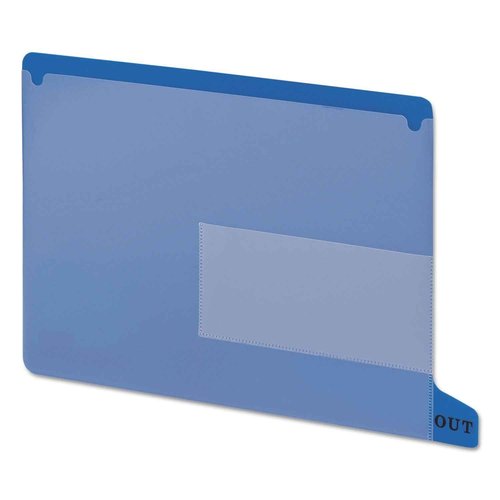 Smead End Tab Poly Out Guide, Two Pocket, Bottom Position Tab, Letter Size, Blue, 25 per Box (61951)
