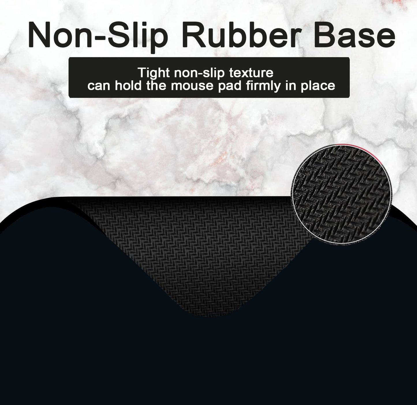 Premium Square Waterproof Mouse Pad - Non-Slip Rubber Base, 9x9 inches (Black)