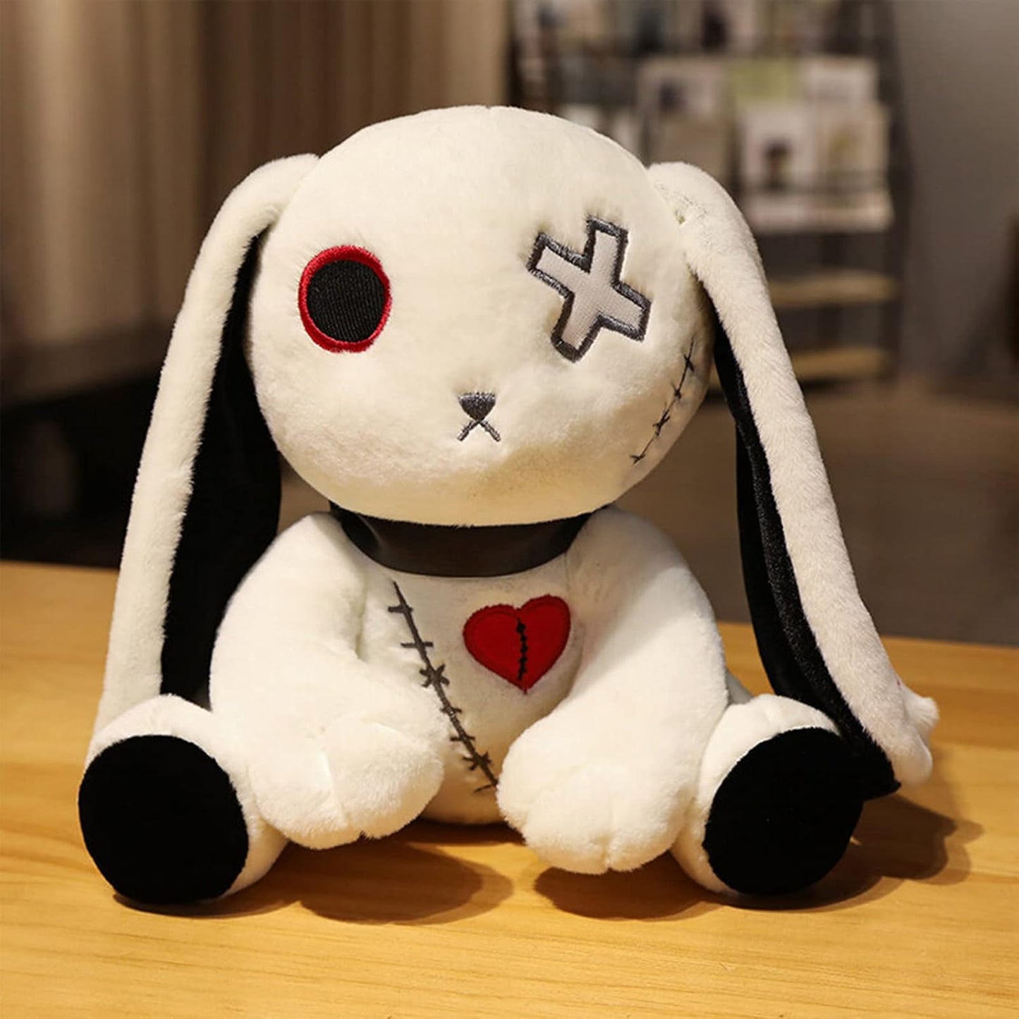 Skiennix Rabbit Plush Doll - Scary Standing Stuffed Animal for Halloween, Easter & Birthdays | White
