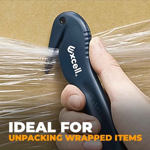 WOD SD-259B Disposable Handy Cutter Package Opener, Stretch Film Shrink Wrap Safety Box Cutters & Strapping Speedy Safety Cutter - Ideal for Office & Commercial Use (Pack of 12)