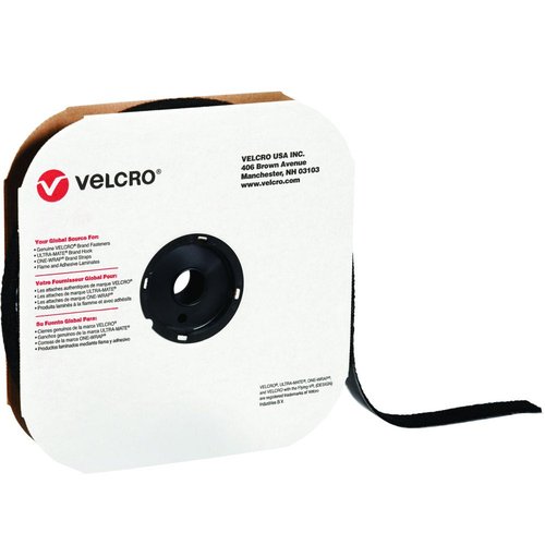 VELCRO Brand 1" x 75' Tape Strips, Black - Heavy Duty Industrial Strength Self-Adhesive Strong Strips, Sticky for Furniture Assembly, Mounting, & Organization, Supplies for Home & Office