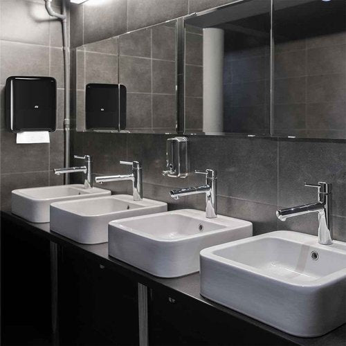 Tork Matic Paper Towel Dispenser, 5510282, Elevation Design - Paper Hand Towel Dispenser H1, One-at-a-Time dispensing with Refill Level Indicator, Black