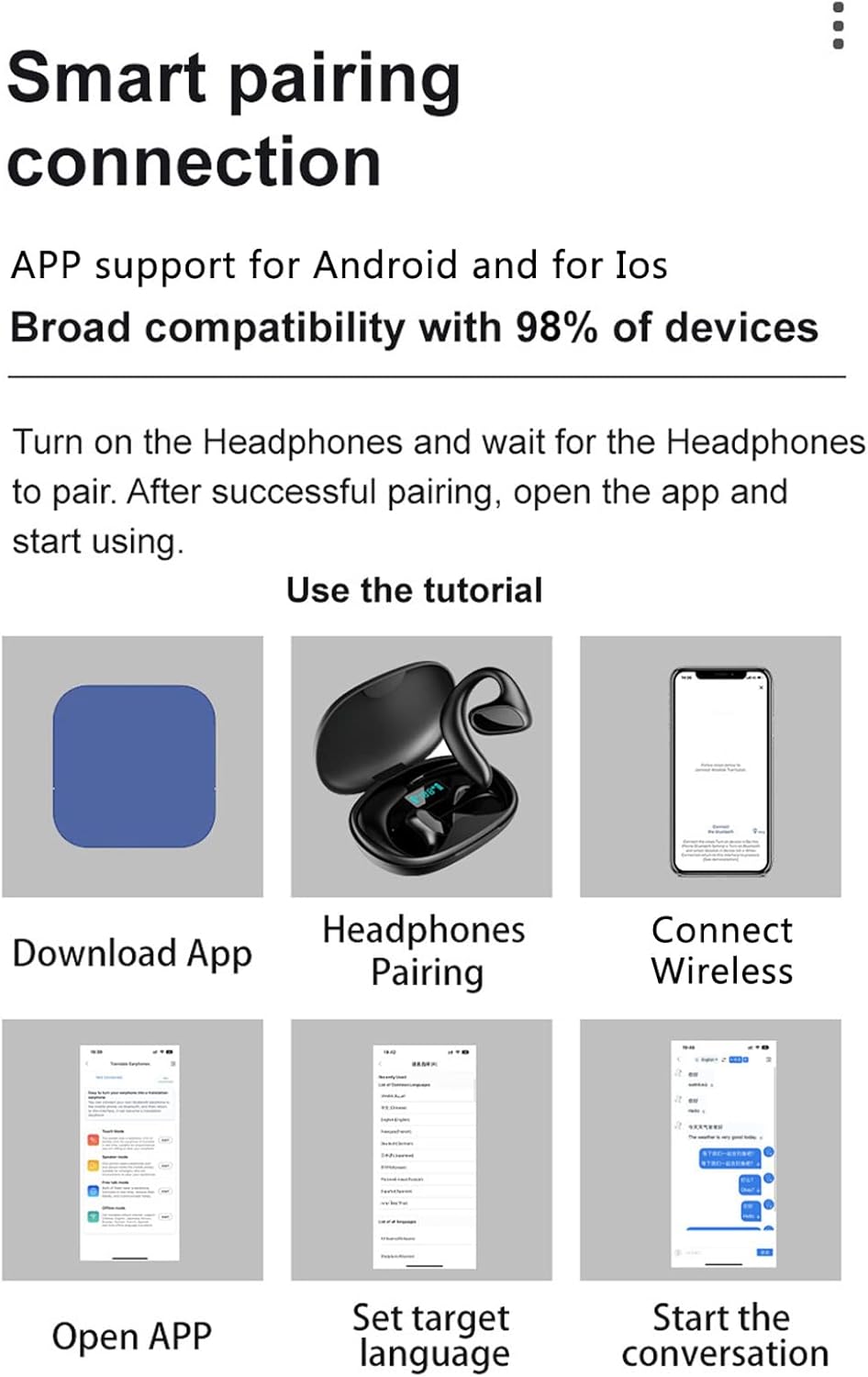 Skiennix Language Translator Earbuds - 150 Languages Bluetooth Translation | Ideal for Travel & Learning