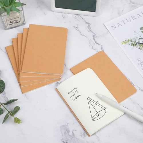 100 Packs Kraft Small Blank Notebooks, Unlined Mini A6 Journals Bulk, Blank Notepads for Kids Student Back to School, Office, Sketching, Drawing, Writing Supplies, 5.5" X 4", 30 Sheets/60 Pages