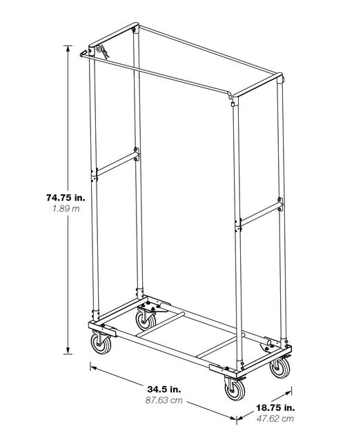 Office Star Caddy with Swivel Casters and Locking Wheels, for PC02 and PC03 Folding Chairs