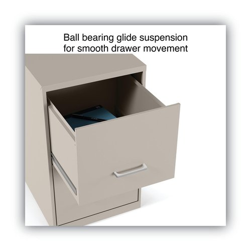 Alera Soho Vertical File Cabinet, 2 Drawers: File/File, Letter, Putty, 14" X 18" X 24.1"
