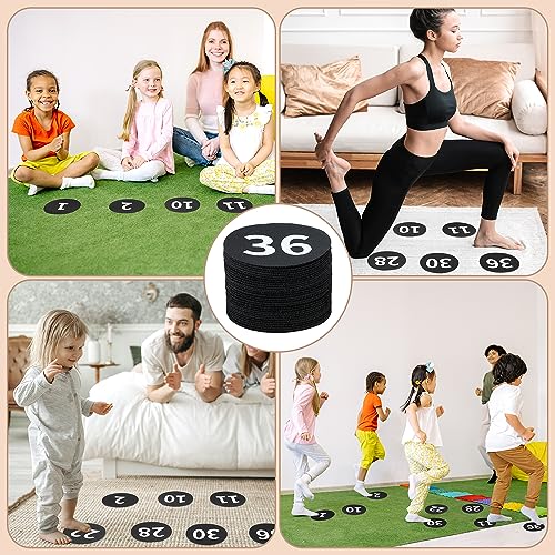 36 Pack Classroom Carpet Floor Markers with Numbers - 4 Inch Sit Dots for Kids & Teachers