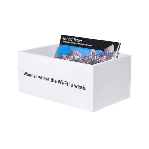 GoFika National Park Map Brochure Holder Wood Decor Box for NPS&NatGeo Perfect for U.S. Park Lovers (White)