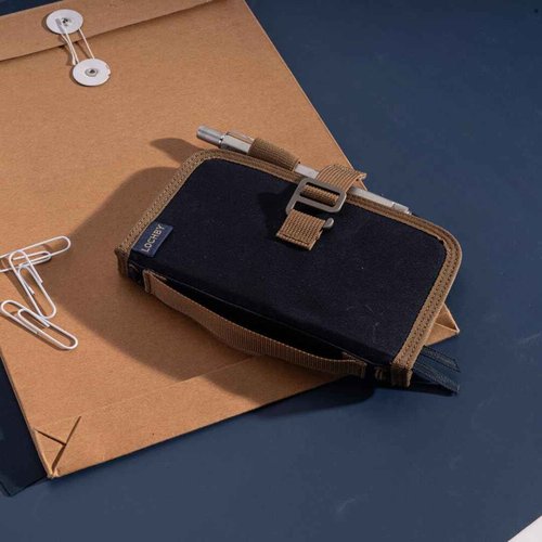 LOCHBY® Mini Field Journal | Water Resistant Waxed Canvas | Pen Loop | Included Tomoe River Notebook | Perfect for Travel, Art, Bullet Journal