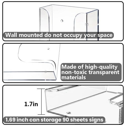 Voittozege Acrylic Brochure Holders, 4x6 inches Slide-in Interlocking, 6 Pack Wall Mount Pamphlet Holder for Magazine, Pamphlet, Booklets, Menu, Journals