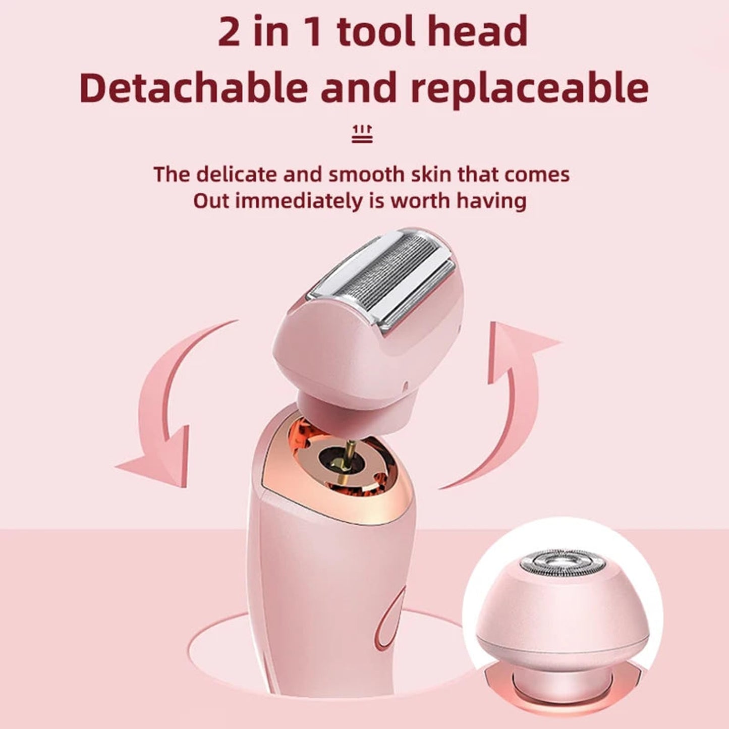 Livora Electric Shaver for Women, Livora Silkglide Pro Razor, 2 in 1 Waterproof Electric Razor, Wet Dry Electric Shaver for Women Pubic Hair & Everything (1Set* Pink)