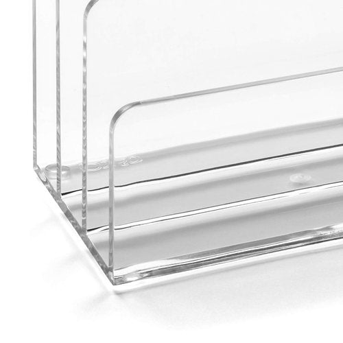 OSCO Clear Acrylic Letter Holder | Mail Sorter | Post Rack | Envelope Organiser | Document Stand | Desk File Storage | Display Slots | H14.5 x W17.5 x D9.5 cm |