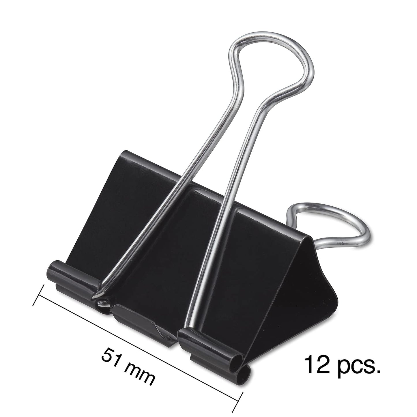 Staples Binder Clips, Large Size, 1" Capacity, Black, 12 Pack – Strong Hold Clips for Office Filing & Paper Bundles