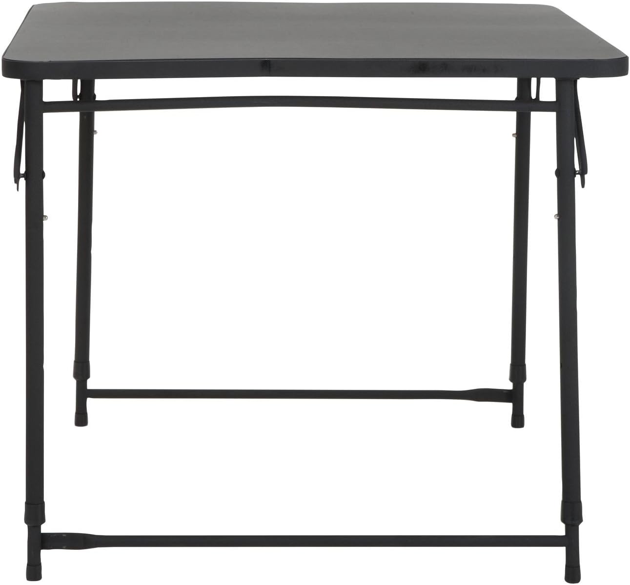 CoscoProducts Adjustable Height 34” Square PVC Top Table - Sleek Black Design for Versatile Use