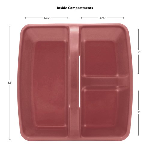 Teacher Created Resources Deep Rose Portable Plastic Storage Caddy 6-Pack for Classrooms, Kids Room, and Office Organization, 3 Compartments