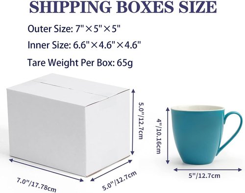 Shipping Boxes - White 40 Pack 7x5x5 Inch Corrugated Cardboard Boxes for Small Business Packaging
