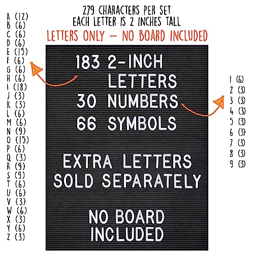 Mainevent 2 Inch Plastic Letter Set for Letter Boards - Letters Only