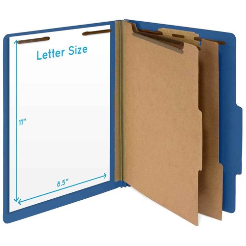 Blue Summit Supplies 30 Letter Size Dark Blue Classification Folders, 2 Dividers, 2 Inch Tyvek Expansions, Durable 2 Prongs, Letter Size, Dark Blue Color, 30 Pack