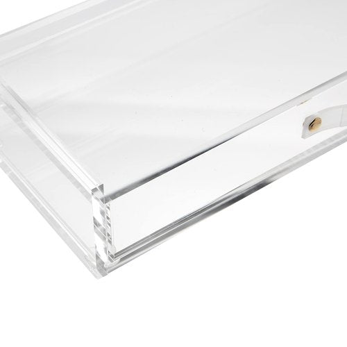 russell+hazel Acrylic Drawer Organizer, Office Supplies, Clear, with Handle, 4.5” x 12” x 2.25” (93924)