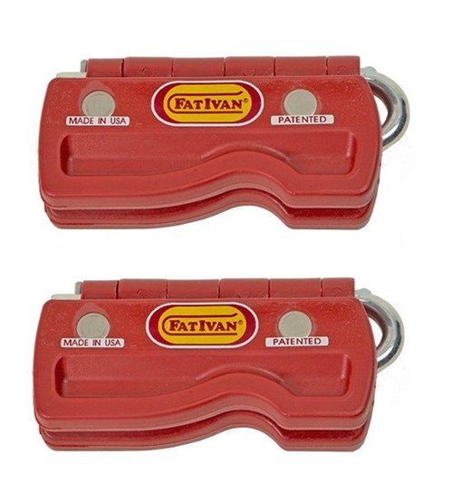 The Original Fat Ivan Fold Up Doorstop Wedge with Magnet Red (Pack of 2)