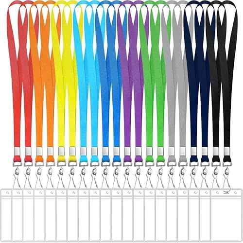20 Pack Cruise Lanyard With Waterproof ID Card Holder, Durable Assorted Color (10 Colors) for Carnival Cruises Cards and Ships Key