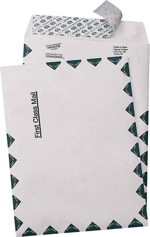 Quality Park Survivor R1670 Tyvek USPS First Class Mailer, 10 x 15, White (Box of 100)