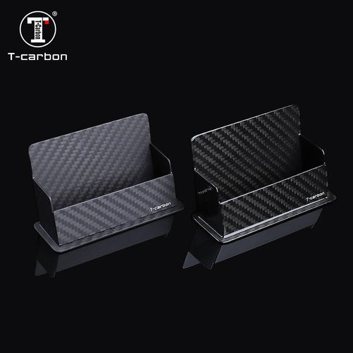 Business Card Case Holder for Desk,Real Carbon Fiber Business Card Display Business Card Case Stand Desktop Name Card Organizer for Exhibition, Home, Office, Fits 30-50 Business Cards