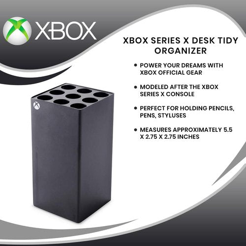 Ukonic Xbox Series X Desk Tidy Multifunctional Organizer | 9 Storage Slots for Office Supplies, Pen and Pencil Holder for Home Desktop | Video Game Gifts And Collectibles black