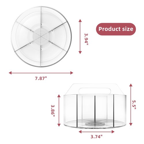 Absonic Acrylic Pen Holder Pencil Organizer, 360-Degree Rotating Pencil Holder, Crayon Organizers for Kids Marker Organizer Caddy Art Supply Kids Desk Organizers for Office Home School