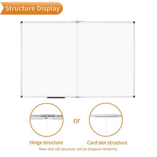 VIZ-PRO Magnetic Dry Erase Board, 72 X 40 Inches, Foldable Wall-Mounted Whiteboard with Silver Aluminum Frame & Marker Tray for School Office and Home