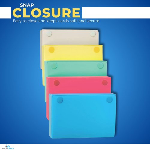 1InTheOffice Index Card Case, 3" x 5" Index Card Holder, Assorted Colors (4 Pack)