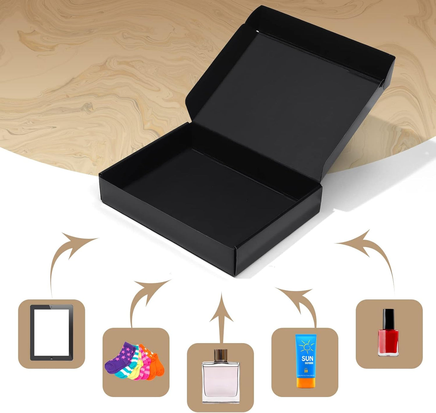 ZBEIVAN Black Shipping Boxes - 11x8x2 Corrugated Cardboard Mailer | 20-Pack for Small Business Packaging