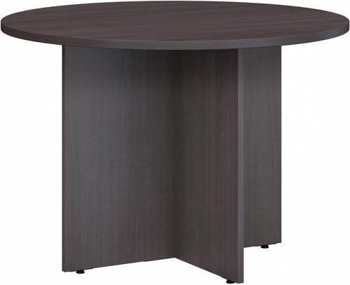 Bush Business Furniture 42-Inch Round Conference Table - Stylish Wood Base for 4 Users | Storm Gray
