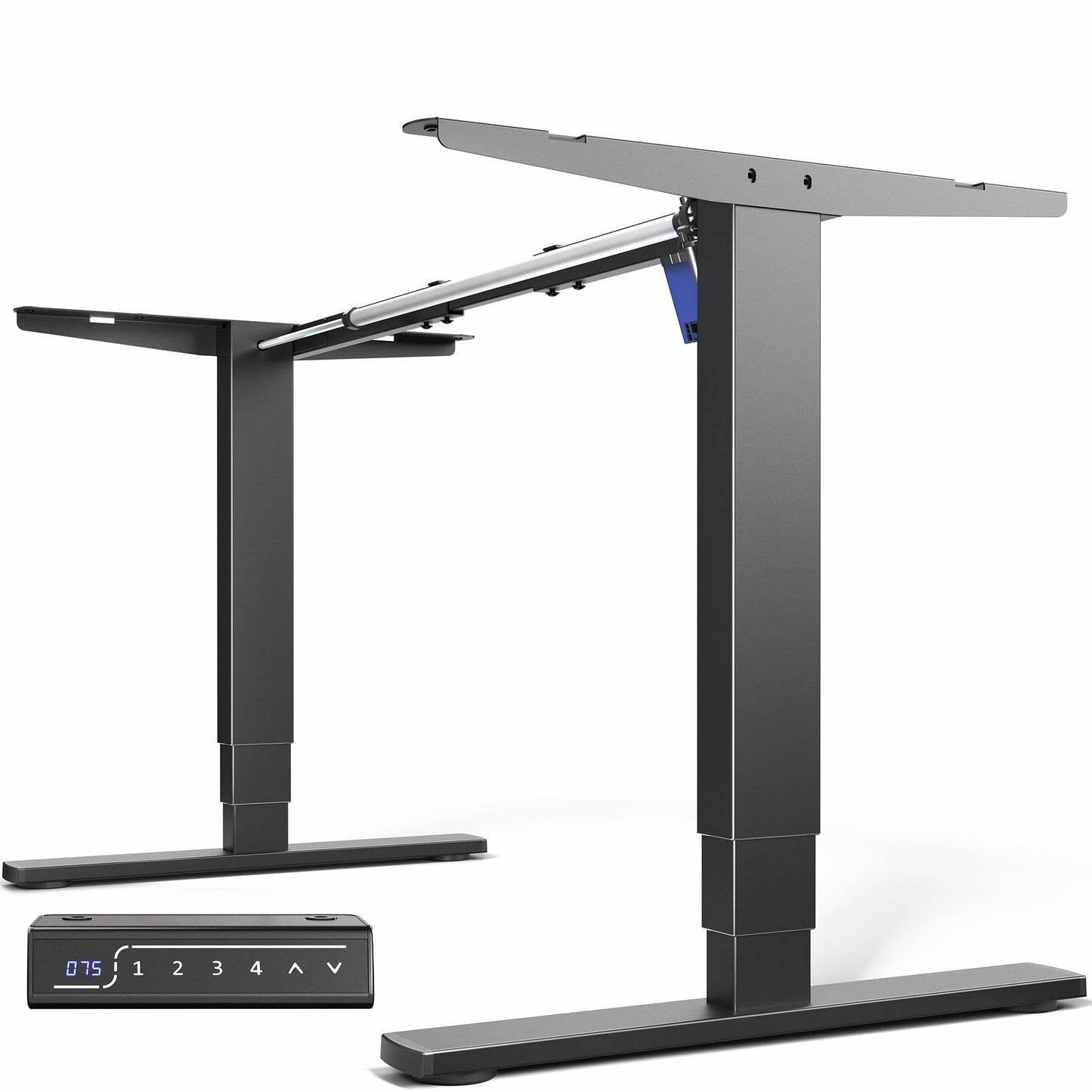 VIVO Electric Stand Up Desk Frame Workstation with Memory Touch Pad, Single Motor Ergonomic Standing Height Adjustable Base, Black, DESK-V102E